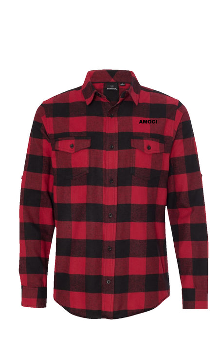 AMOCI Long Sleeve Flannel Red And Black Shirt